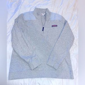 🐳 Vineyard Vines - Shep Shirt - Quarter Zip Pullover - Gray Large